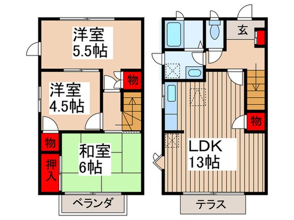 石橋ホ－ムタウンの物件間取画像